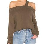 RTA Beckett One Shoulder Asymmetrical Raw Edge Sweater Uno Platoon Green XS Photo 0