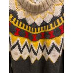 Aerie Fair Isle Pullover Sweater Nordic Cozy Soft Gray Yellow Women's Size XS Photo 3