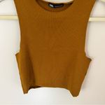 ZARA  Brown / Mustard Colored Sleeveless Crop Top | M Photo 4