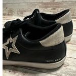 Skechers  Black Fashion Sneakers Size 8 Silver Star Glitter Golden Goose Shoes Photo 5