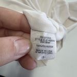 Krisa ‎ Blouse Womens Small Pink Cream Long Sleeve Tie Hem Keyhole Top Made USA Photo 3