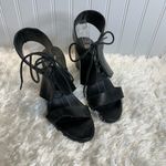 Steve Madden Nannoo Black Lace up Heel Sandals Sz 9 Photo 1