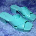 Top Moda  Comfort Teal Plastic Jellies Women’s Chunky Cross Platforms Sandals 10M Photo 0