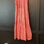 The Great Whipstitched plumeria cotton midi Maxi floral dress pink Small Photo 7