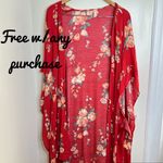 Xhilaration  Kimono Robe Cover Up Floral Print Size Xl/XXL Rayon Boho Beachy Photo 1