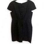 Tahari cap sleeve textured black dress with back slit size 14 Photo 1