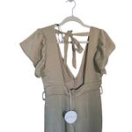 Petal and Pup NWT Minimalist Short Sleeve Bow Jumpsuit Size 6 Taupe Preppy Boho Photo 8