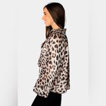 BUDDY LOVE Bridgerton Long Sleeve Blouse in Oreo Cheetah Pattern Size Small Photo 4
