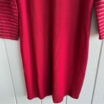 St. John Evening Santana Knit Long Dress Red Metallic Sequin Stripe Size 12 Photo 3