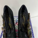Irregular Choice Peacock Black Heels Size 7.5 With Peacock Feather Detail Art Photo 3