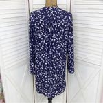 In Bloom  Floral Bell Sleeve Tunic Shirt Dress Blue White Small Photo 3