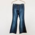Vintage Y2K Laze Jeans Womens Low Rise Jeans Size S Blue Studded Flare Indie Photo 5