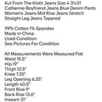 Kut From The Kloth Jeans Size 4 31x31 Catherine Boyfriend Jeans Blue Denim Pants Photo 6