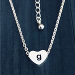 Letter g Heart Necklace Silver Photo 1
