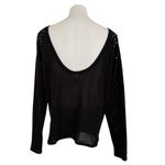 PINK - Victoria's Secret VICTORIA’S SECRET PINK Embellished Rhinestone Sleeve Knit Open Back Sweater L Photo 5