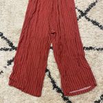 Torrid Brick Red Stripe Challis Wide Leg Jumpsuit Photo 8
