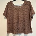 Kirra Women  Sz: M Brown Loose Fit Lace Back Boxy Oversized Lightweight Flowy Top Photo 13