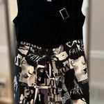 Lilly Lou Black & White Magazine Print Dress | Sleeveless Shift | Women’s XL Photo 0