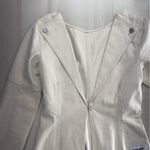 Weekday  womens khaki canvas blouse top S white tan sexy blazer Photo 6