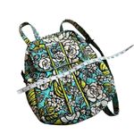 Vera Bradley Blue & Green Backpack Purse Bag Floral Design Island Blooms Pattern Photo 2