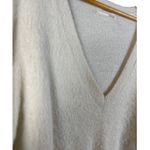 Anthropologie By Oversized Deep V-Neck Eyelash Tunic Ivory Sweater Size Large Photo 7