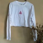 Vans Womens  66 Supply Triangle Pink/White Crop Top Longsleeve Shirt Photo 0