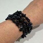 Elegant Black Blue Purple Sparkle Beaded Wrap Bracelet Photo 4