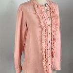 Anthropologie  Pilcro Ruffled Placket Shirt in Peach Photo 2