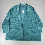 Talbots New  Velour Velvet 3Xp Green Cardigan Open Front Whimsigoth Coat Jacket Photo 0