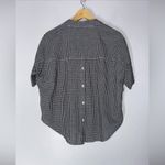 Madewell  Women's Short Sleeve V-Neck Button-Back Roomy B&W Checked Shirt,‎ S Photo 1