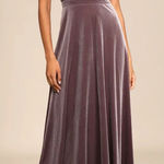 Lulus  Beautiful Night Dusty Purple Velvet Sleeveless Maxi Dress Plus Size 1X Photo 0