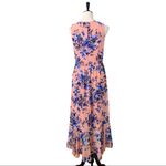 Eliza J Pink Blue Floral Hi Low Flowy Wrap Maxi Dress Sleeveless Women's Size 10 Photo 3