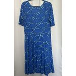 LuLaRoe Woman's Size 3XL Nicole Dress Blue Dragonfly Print Rare Flowy Twirl Photo 4