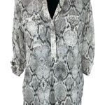 Apt. 9  Animal Print Snakeskin Pattern Sheer Popover Roll Tab Sleeves size 2X Photo 0