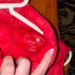 Tangerine Red Quilted Puffer Vest with Stand-Up Collar Photo 4