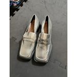 Anthropologie  Vicenza Silver Metallic Loafers Womens Shoes Size USA 6 Photo 1