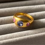 Julie Vos Gold Ring with Pink and Purple Gems size 6 Photo 1