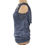 WHBM Fashion Top Marled Blue Choker Draped Size XS Extra Small Photo 1