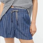 J.Crew Seaside short in indigo stripe blue cotton lyocell pull on size small Photo 0