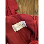 Azazie  Britney Bridesmaid formal long lace halter gown Dress in Burgundy sz A8 Photo 3
