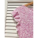 Lost + Wander  Pink Floral Ruffle Cap Sleeve Flowy Tiered Midi Dress Cottagecore S Photo 1