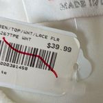 Renee C NWT  short sleeve lace lined top white size small shell & lined polyester Photo 4