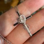 Sterling Silver CZ Cross Necklace Faith Hope Love Infinity Photo 2