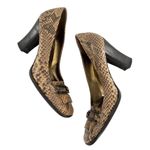 Dolce and Gabbana Brown Python Snakeskin Square Toe Kiltie Pumps Size 38 Heels Photo 1
