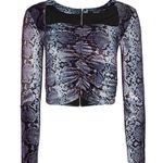 Ksubi Ponty Mython Snake-Print Velvet Crop Top Photo 1