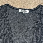 Joah Brown Luna Side Slit Ribbed Cardigan Marble Hacci Heathered Black S/M Photo 5