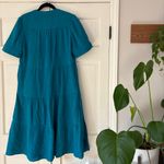  Size 1 Vibrant Blue Midi Dress Tiered Gauzy Flounce Dress Chicos Medium Photo 6