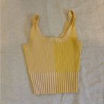Lulus  Color Block Ribbed Cropped Tank Top Yellow XS Photo 2
