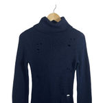 Lovers + Friends NWOT  Keeney Distressed Sweater Dress in Navy Blue Size S Photo 7