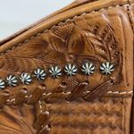 American West Tooled Leather Shoulder Bag Purse A27 Brown Photo 4